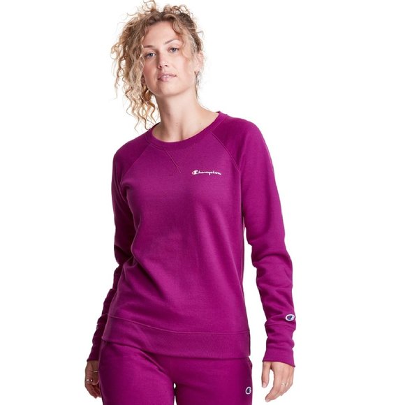 new Champion PowerBlend Women's Crew Neck Pullover VENTURE PINK color Sz MEDIUM - Picture 3 of 8